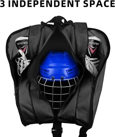 Сумка для ковзанів VPRO: для ковзанярства на льоду та роликів, з ремінцем, чорна