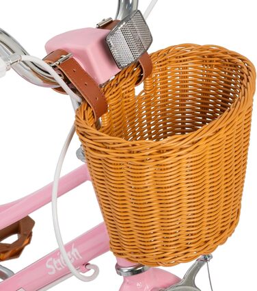 Дитяче велосипед Stitch 16 дюймів рожевий з кошиком та підставкою (3-11 років)