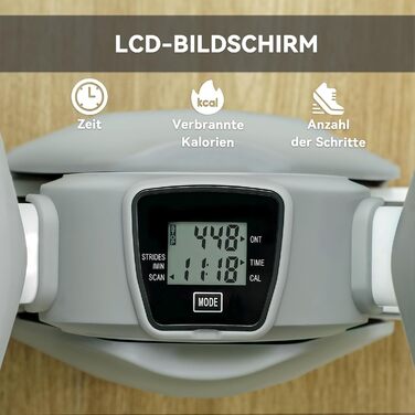 Міні-степер SPORTNOW для дому з LCD-дисплеєм, неслизькі педалі, до 100 кг, для фітнесу, тренування ніг, сірий