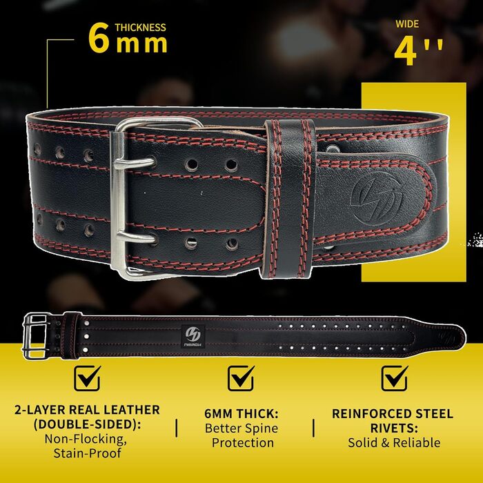 Пончо для важкої атлетики з натуральної шкіри (6 мм) – унісекс, для силових тренувань, присідань, з підтримкою талії | Регульований дизайн, підходить для різних тренувань X-Large Червоний/Подорож, однотонний (Getaway Solids)