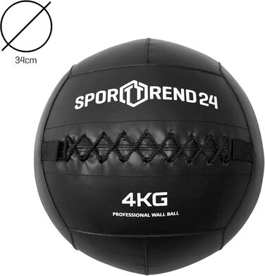 Медичний м'яч Sporttrend 24 чорний 3-12 кг для фітнесу та тренувань