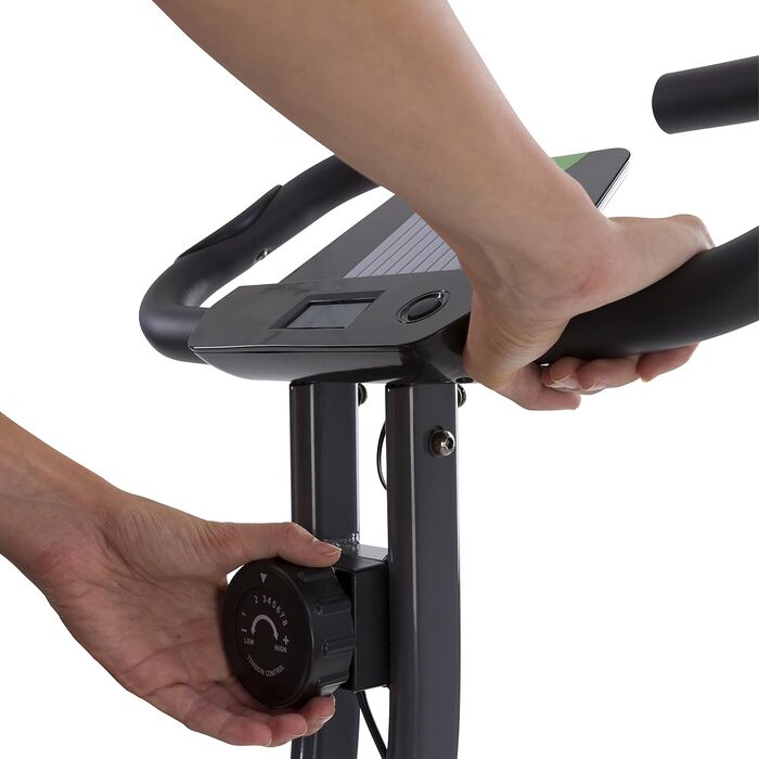Складаний велотренажер Tunturi Cardio Fit B20 X Bike з LCD-дисплеєм і тримачем для планшета, чорний – домашній фітнес-велосипед