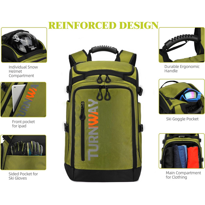 Чохол для лижних/сноубордистських черевиків та скейтборду TurnWay, зелений