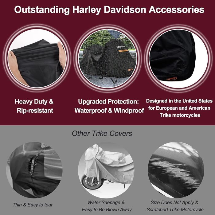Водонепроникний чохол для триколісного мотоцикла Trike-274x149x149 см, 420D Oxford