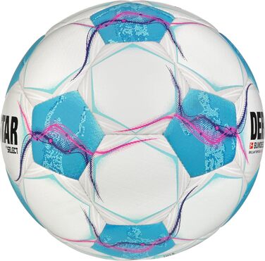 Футбольний м'яч Derbystar Bundesliga Brillant Replica S-light V24, розмір 4, білий/синій/рожевий, для юнаків, унісекс