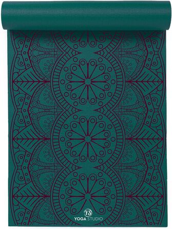 Йога-мат Mandala 183×61 см, 6 мм, нековзкий, із ПВХ, посилена міцність
