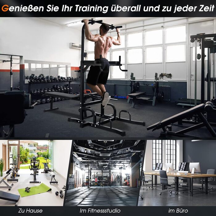 COSTWAY Klimmzugstange Freistehend: Турнік для підтягувань, Power Tower, обладнання для силових тренувань, фітнес-станція для дому, вантажопідйомність до 150 кг