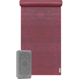 Йога-набір Yogistar Starter Lotus Mandala: килимок та блок, бордовий