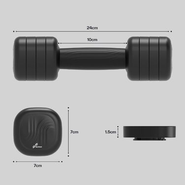 Sportneer Регульовані гантелі для жінок – комплект з 2 гантелей (по 1–2,5 кг) з неслизьким TPU-покриттям, 4-в-1 комплект гантелей для фітнесу вдома, для домашнього спортзалу та силових тренувань, колір: Димчасто-чорний