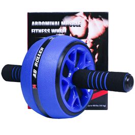 Ролик для преса AB-Roller: тренажер для фітнесу в спортзал та вдома з наколінниками, 30.5 см, синій