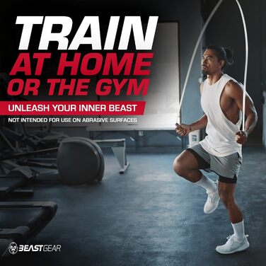 Скакалка Beast Gear для дорослих — фітнес-скакалка для швидкісних тренувань, кардіо, боксу, MMA, схуднення, для залу та вулиці