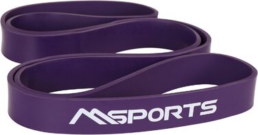 MSPORTS Фітнес-стрічка опору M, лилава, 32 мм – еспандер для тренувань, гімнастики, фітнесу