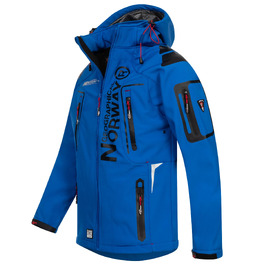 Чоловіча куртка Softshell Geographical Norway FVS — демісезонна outdoor куртка для походів та спорту, водонепроникна, синя, розмір L