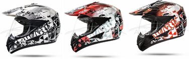 Мотошолом GS War Weiß Crosshelm з візором для квадроцикла, ATV, ендуро, мотоцикла, сертифікат ECE 22.05, розмір L (59-60 см)