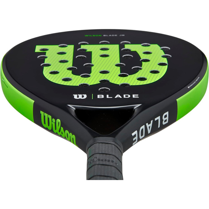 Дитяча падель-ракетка Wilson Blade Junior v2, скловолокно, 300 г, 439 см², чорна/неонова зелена