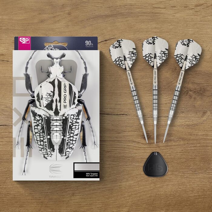 Дарти Target Darts EXO Edition 90% Tungsten (Вольфрам) 24g – Професійний набір сталевих дротиків з наконечниками Stahlspitze, Swiss Point, Pro Grip та польотами No.6