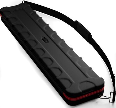 Чохол для більярдних київ Casemaster Parallax Guard 2x2, на 2 цілі киї (2 butts/2 shafts), міцний поліестер 600D Oxford, чорний з червоним