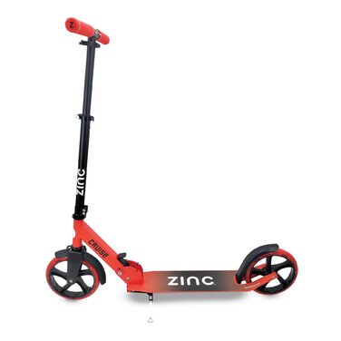 Самокат дитячий Zinc Cruise Big Wheel складаний, регульована висота, колеса 200мм, підшипники ABEC-7, червоно-чорний