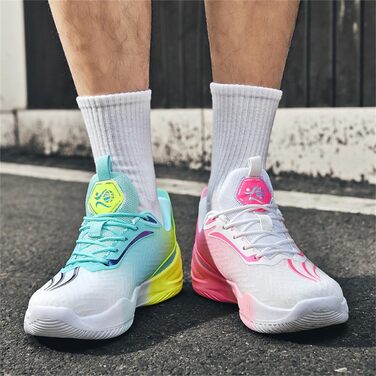 Баскетбольні кросівки TBJ для чоловіків та жінок. Зручні спортивні кросівки для тренувань, не слизькі, зносостійкі, білий колір. Розмір 45 EU