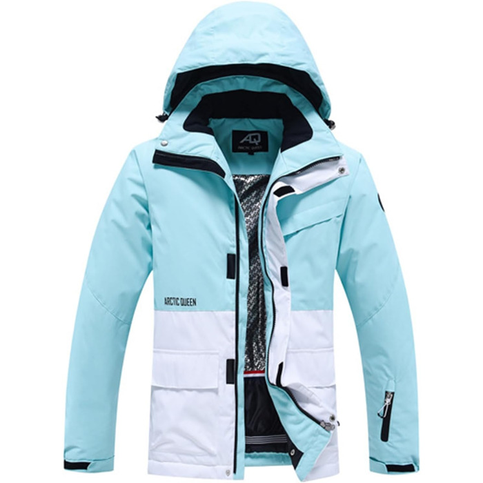 Жіночий гірськолижний костюм HOTIAN 2 в 1: куртка та штани. Водонепроникний, вітронепроникний, теплий. Ідеально для катання на лижах та сноуборді. Колір: BU+BK (синій+чорний)