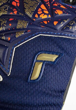 Дитячі воротарські рукавички Reusch Attrakt Gold X Junior, сині-золоті-чорні, розмір 7, унісекс