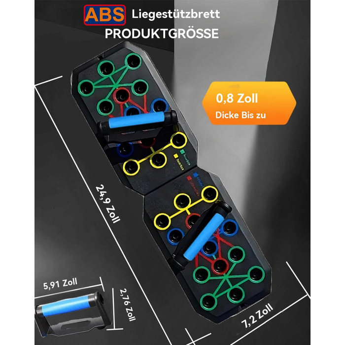 Багатофункціональний дошка для віджимань 24-в-1, складаний стенд для фітнесу з ручками, тренажер для пресу та силових вправ для чоловіків та жінок, для спалювання жиру