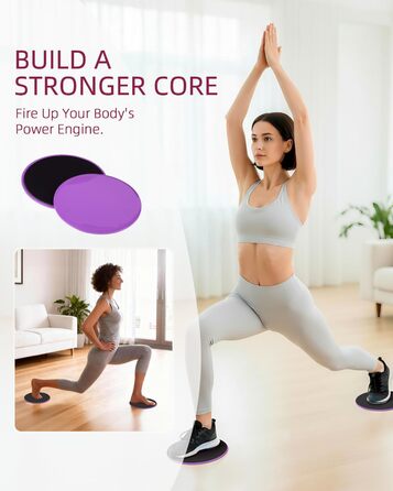 Набір для пілатесу Abahub: кільце 35см, м'яч 25см, 5 еластичних стрічок, шкарпетки для йоги, ковзаючі диски. Для жінок, домашні тренування, сила, гнучкість, стабільність та підтяжка тіла (фіолетовий)