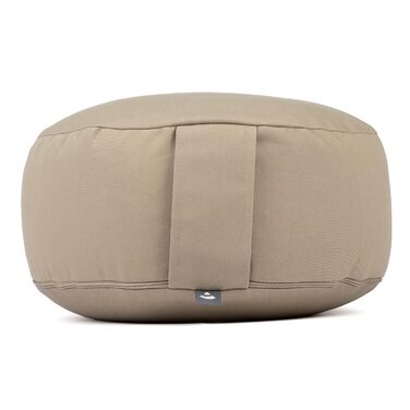 Подушка для медитації Bodhi Rondo ECO: Йога-подушка з органічною житньою лузгою, бавовняний чохол (світло-бежевий), висота 20 см