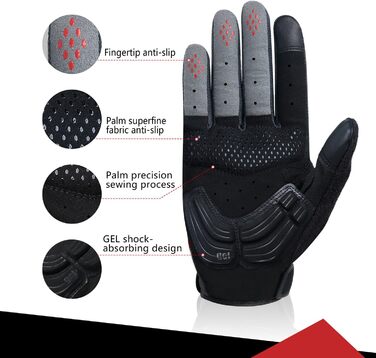 Рукавички для велосипеда 4UMOR з сенсорним екраном, спортивні, розмір M