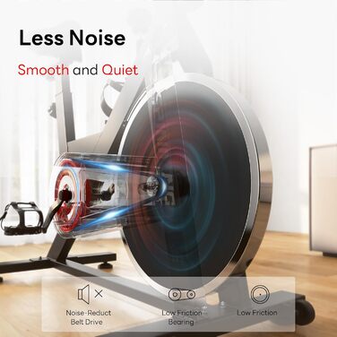 Шосений велотренажер Soges з магнітним опором, спінінг-байк, фітнес-велосипед з монітором пульсу та LCD-дисплеєм, підставка для планшета, до 150 кг, чорний