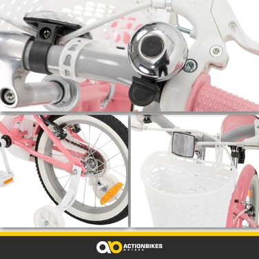 Дитяче велосипед Actionbikes Starlight 12/16/20 дюймів - V-Brake гальма, захистники, для дівчаток та хлопчиків 2-9 років