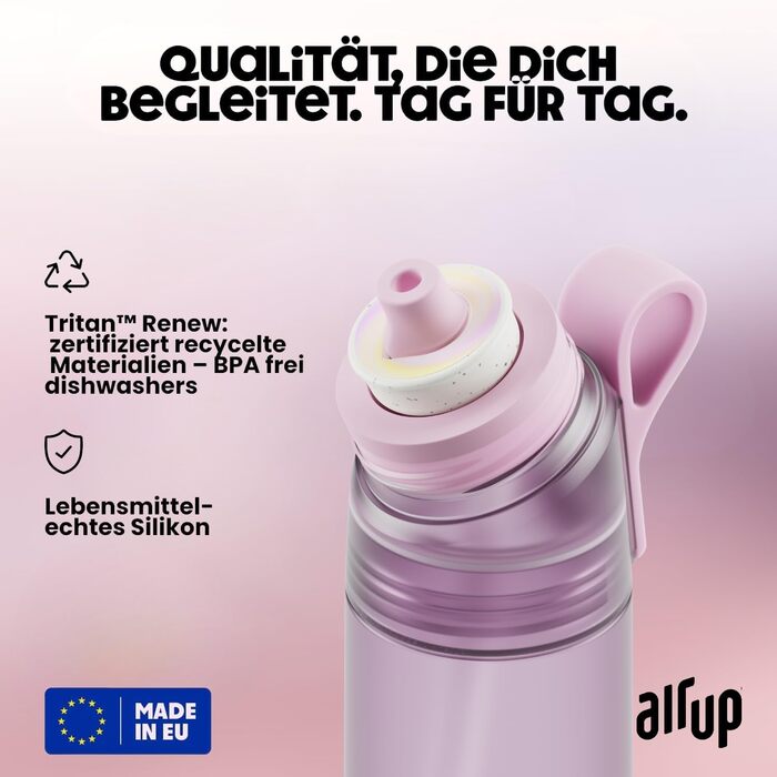 Пляшка для води air up Twist Pro Лаванда 600 мл з арома-капсулами та соломинкою - фіолетова пляшка для школи, спорту, фітнесу