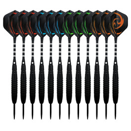 Сталеві дротики Dartpfeile (12 шт) 23г: Професійний набір для дартсу з металевим вістрям, алюмінієвим стеблом та 40 пір'ями