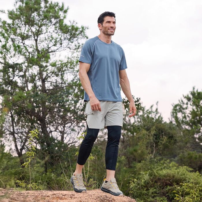 Черевики для хайкінгу FitVille Extra Weit для чоловіків, водонепроникні, трекінгові півчеревики, Outdoor, з підтримкою склепіння стопи, розмір 40-50 (45 EU Weit), світло-коричневий, темно-сірий