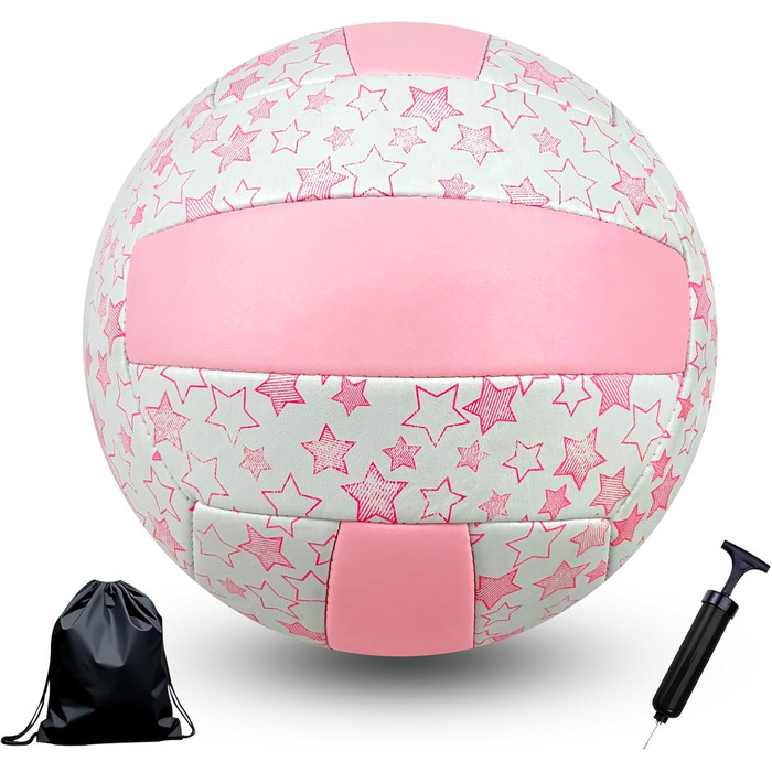 Волейбольний м'яч Aipwerer: для пляжу, залу та тренувань (рожево-білий, розмір 5)