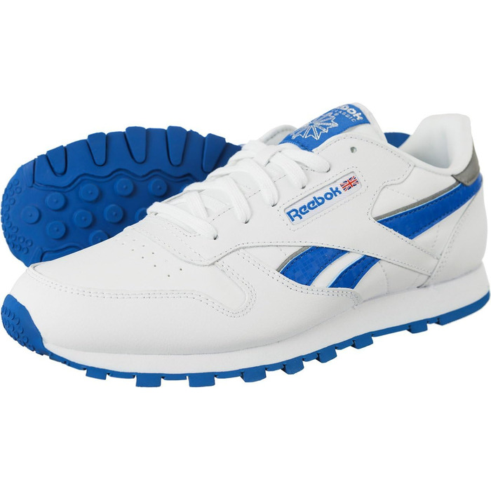 Кросівки для хлопчиків Reebok CL Leather Reflect, біло-синій, розмір 38 1/3 EU