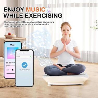 Вібраційна платформа для фітнесу з Bluetooth, LED, 10 рівнів швидкості, тиха, для дому, спалювання жиру
