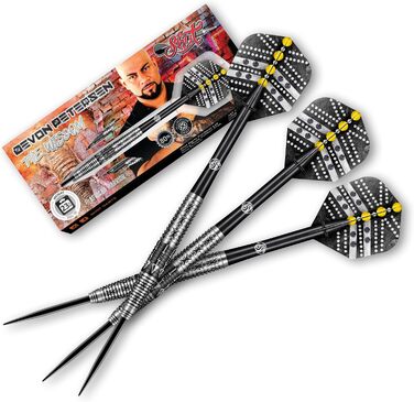 Професійні дротики Shot Darts з металевим наконечником, Devon Petersen Wisdom, 90% вольфрам, центрований баланс, ручна робота, набір для дартсу з оперенням, для класичної мішені, вироблено в Новій Зеландії
