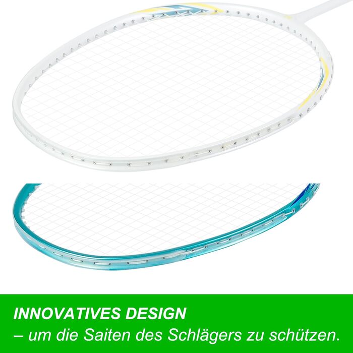 Набір для бадмінтону Graphit: ракетки з карбону, м'ячики, ручки, сумка. Зносостійкий дизайн