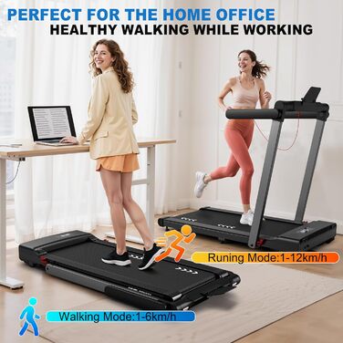 Бігова доріжка Laufband для дому складана з мотором 3.0 к.с., 1-12 км/год, 12 програм, Bluetooth, LED-дисплей, для офісу та фітнесу, макс. 12 км/год