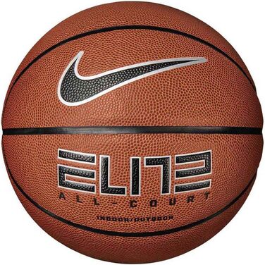 Баскетбольний м’яч Nike Elite All Court 8, розмір 7, амбер/чорний/металік, універсальний, преміум-якість