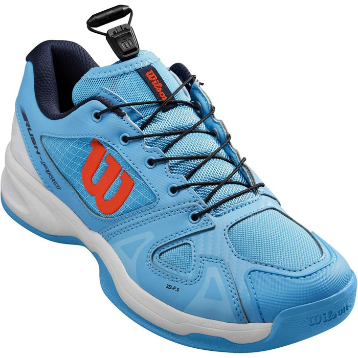 Тенісне взуття Wilson Rush Pro Jr Ql Carpet для дітей, біле (33 2/3 EU, блакитно-біло-помаранчеве)