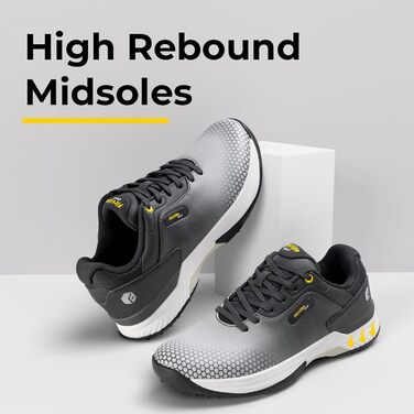 Гольф-взуття FitVille для чоловіків, широка модель, сіро-біле, розмір 40-49, X-широке, дихаюче, на шнурівці