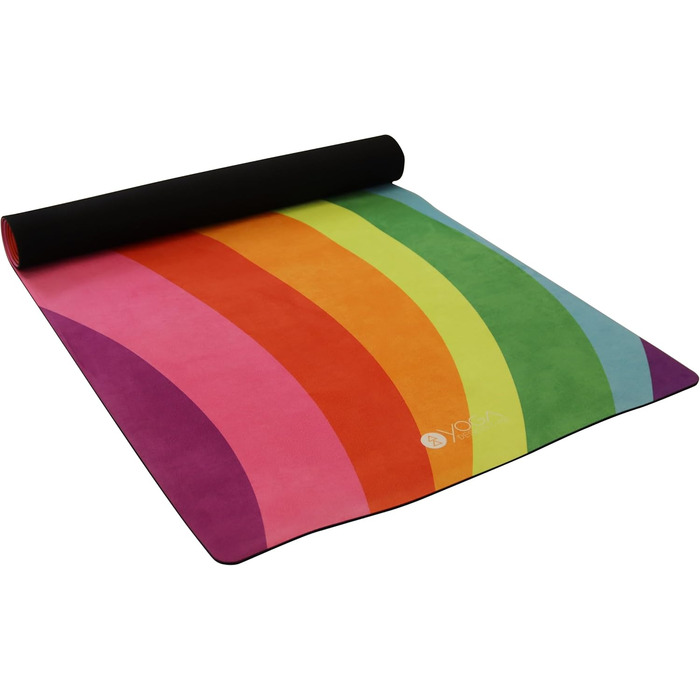 Йога-мат Yoga Design Lab Combo Rainbow 3.5 мм, нековзкий, натуральний каучук, рушник-килимок 2-в-1, з ременем для перенесення, для інтенсивних тренувань