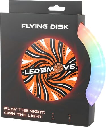 Світлодіодний фрісбі LED'S MOVE з RGB підсвіткою 25 см, USB-C, водонепроникний, для активного відпочинку