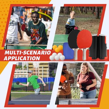 Набір для пінг-понгу CHRI: 2 ракетки, сітка, 6 м'ячів, сумка. Підходить для дітей та дорослих