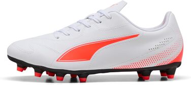 Футбольні бутси PUMA Vitoria II FG/AG для чоловіків, чорно-білі, розмір 42.5 EU, з акцентами червоного кольору