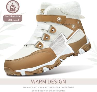 Зимові чоботи VITIKE для жінок, теплі, з підкладкою, водонепроникні, для активного відпочинку, осінь/зима, білі, зелені (39 EU, білий, коричневий)