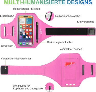 Спортивний браслет EOTW для бігу: тримач для телефону з кишенею для AirPods (5.5-6.0 дюйми)