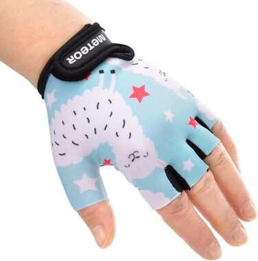 Велосипедні рукавички Meteor Unisex для дітей та дорослих, Gel BMX, XS, Alpacas